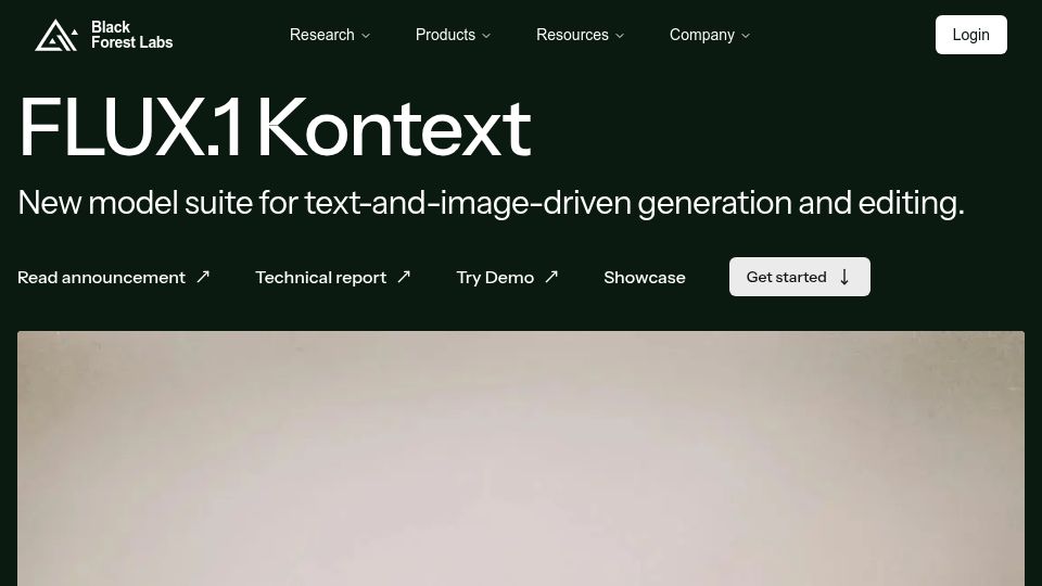 Screenshot of bfl.ai: FLUX.1 Kontext