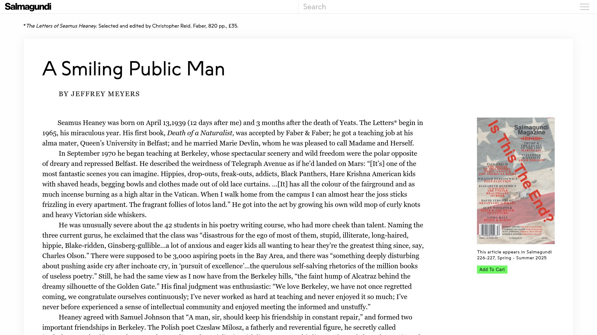 Screenshot of salmagundi.skidmore.edu: A Smiling Public Man