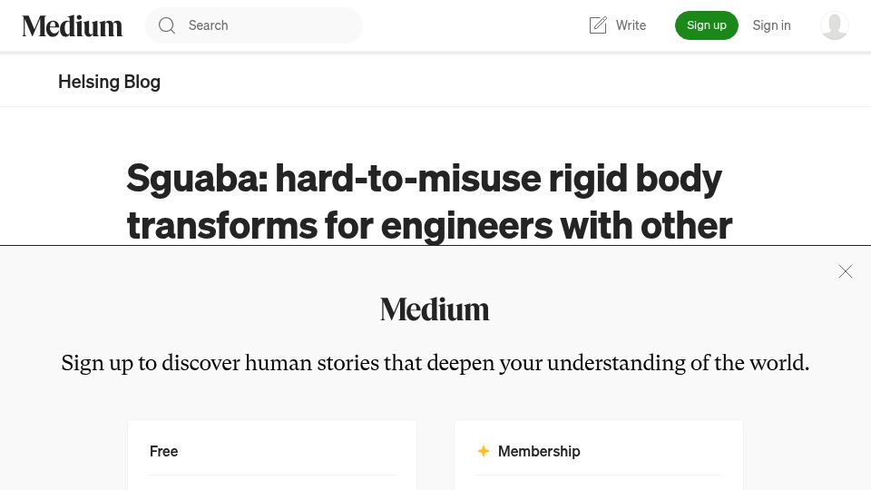 Screenshot of blog.helsing.ai: Sguaba: Hard-to-misuse rigid body transforms for engineers