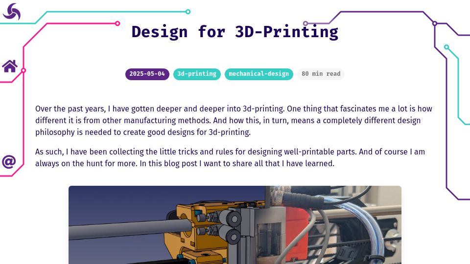 Screenshot of blog.rahix.de: Design for 3D-Printing