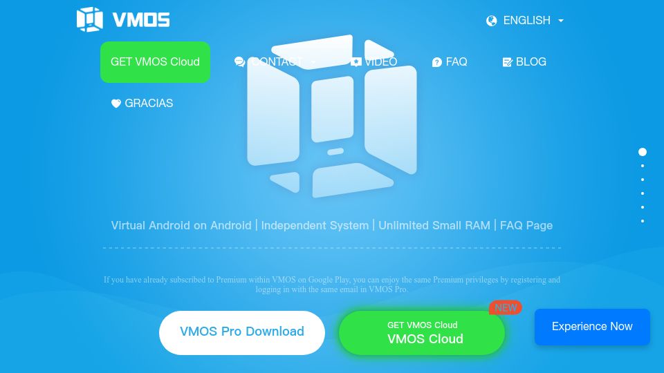Screenshot of vmos.com: VMOS – Virtual Android on Android