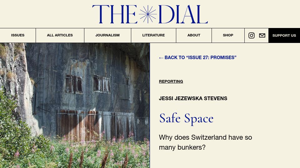 Screenshot of thedial.world: Why does Switzerland have so many bunkers?