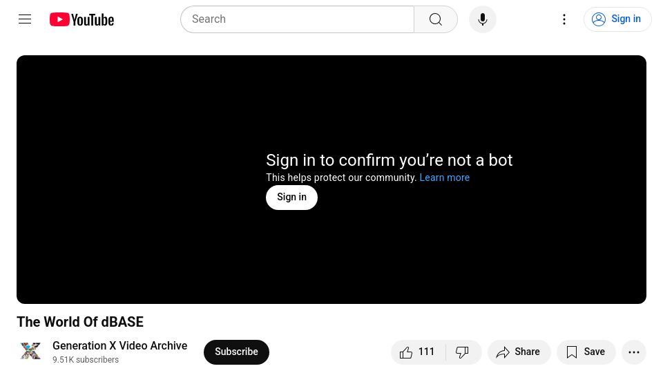 Screenshot of youtube.com: The World Of dBASE (1984) [video]