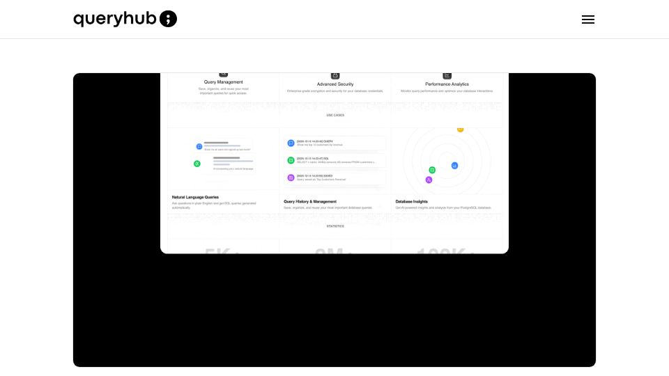 Screenshot of queryhub.ai: QueryHub