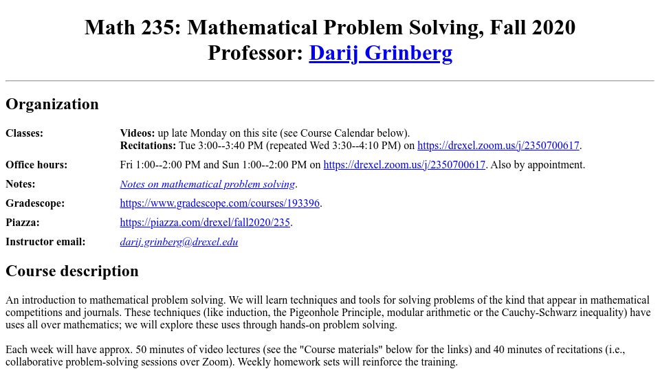 Screenshot of cip.ifi.lmu.de: Mathematical Problem Solving