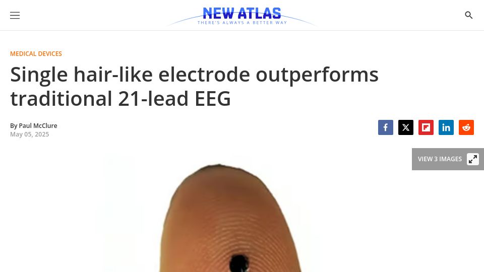 Screenshot of psu.edu: A new hairlike electrode for long-term, high-quality EEG monitoring