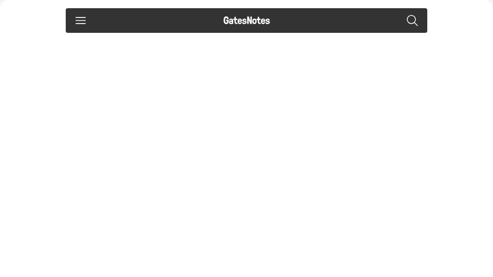 Screenshot of gatesnotes.com: My new deadline: 20 years to give away virtually all my wealth