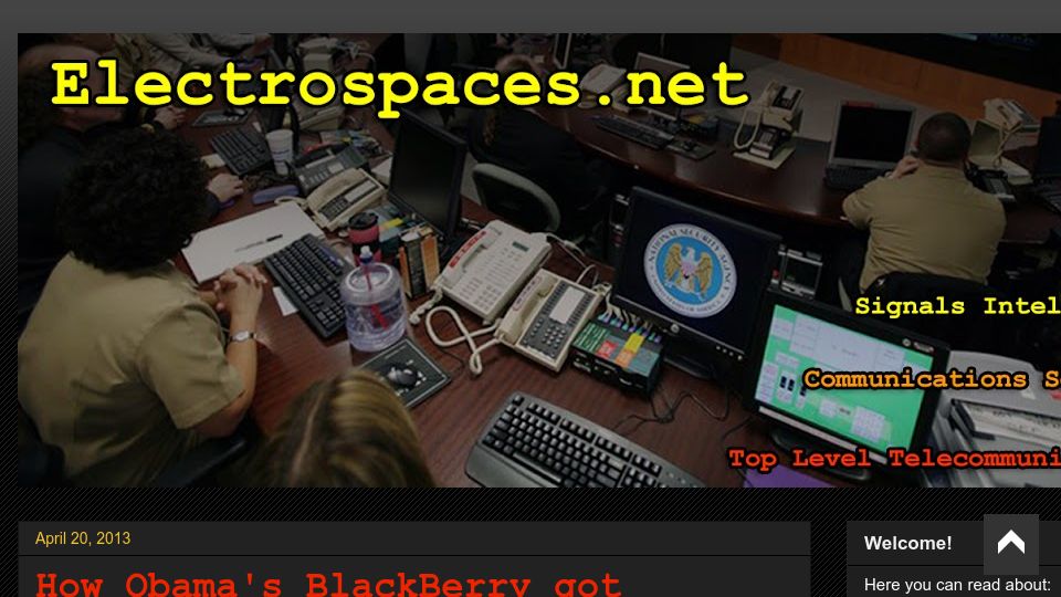 Screenshot of electrospaces.net: How Obama’s BlackBerry got secured (2013)