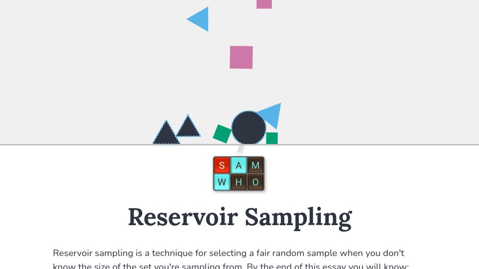 Screenshot of samwho.dev: Reservoir Sampling