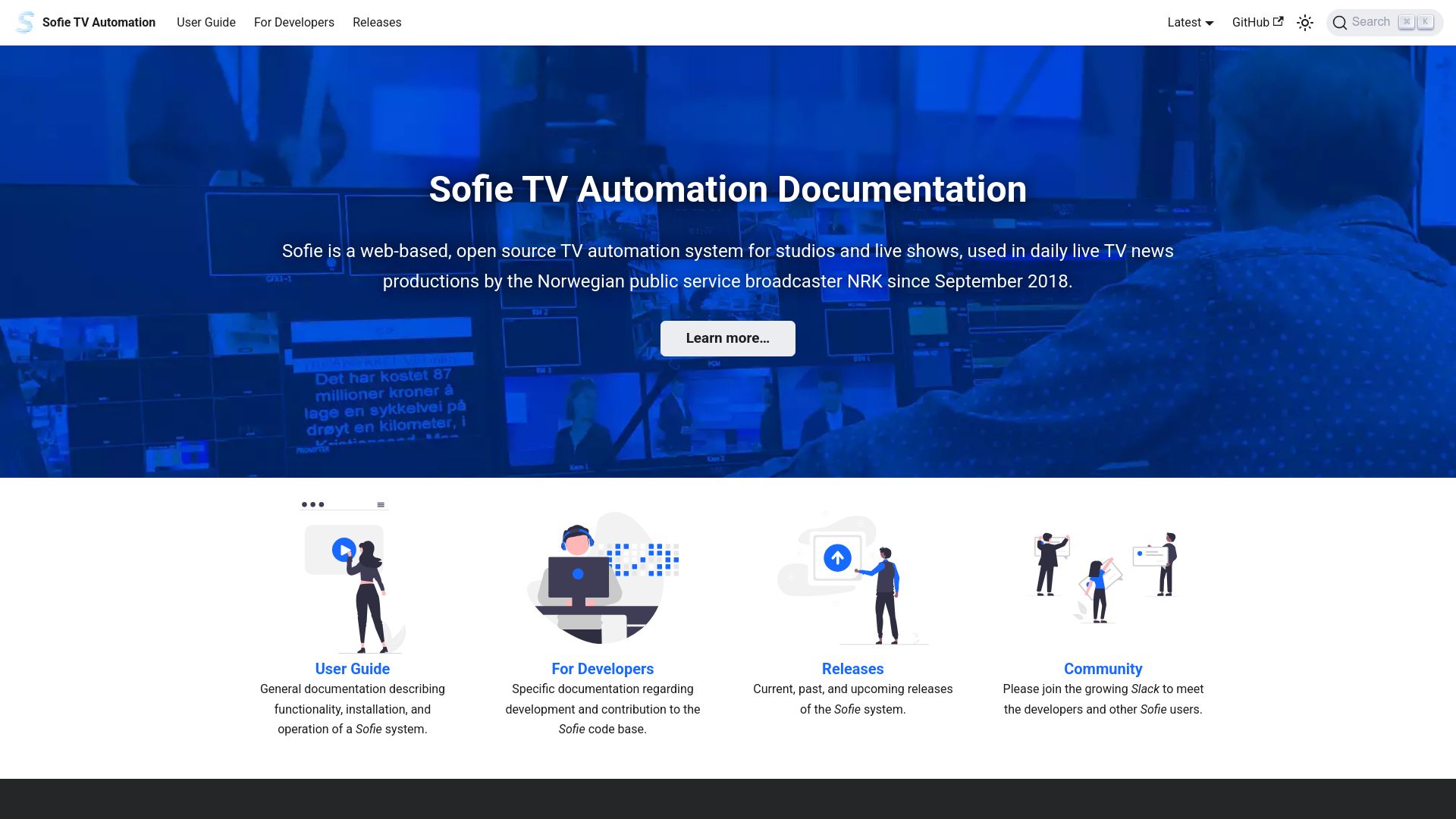 Screenshot of nrkno.github.io: Sofie: open-source web based system for automating live TV news production