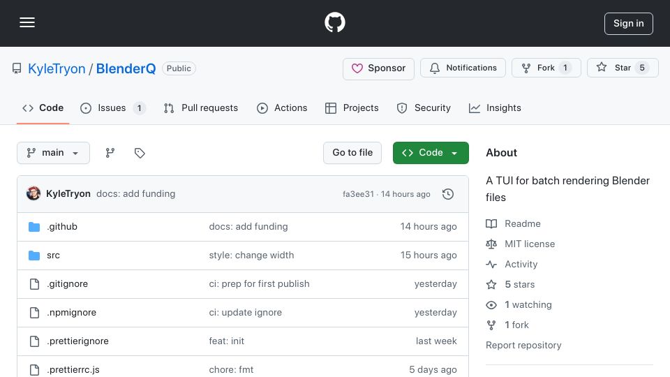 Screenshot of github.com: Show HN: BlenderQ – A TUI for managing multiple Blender renders