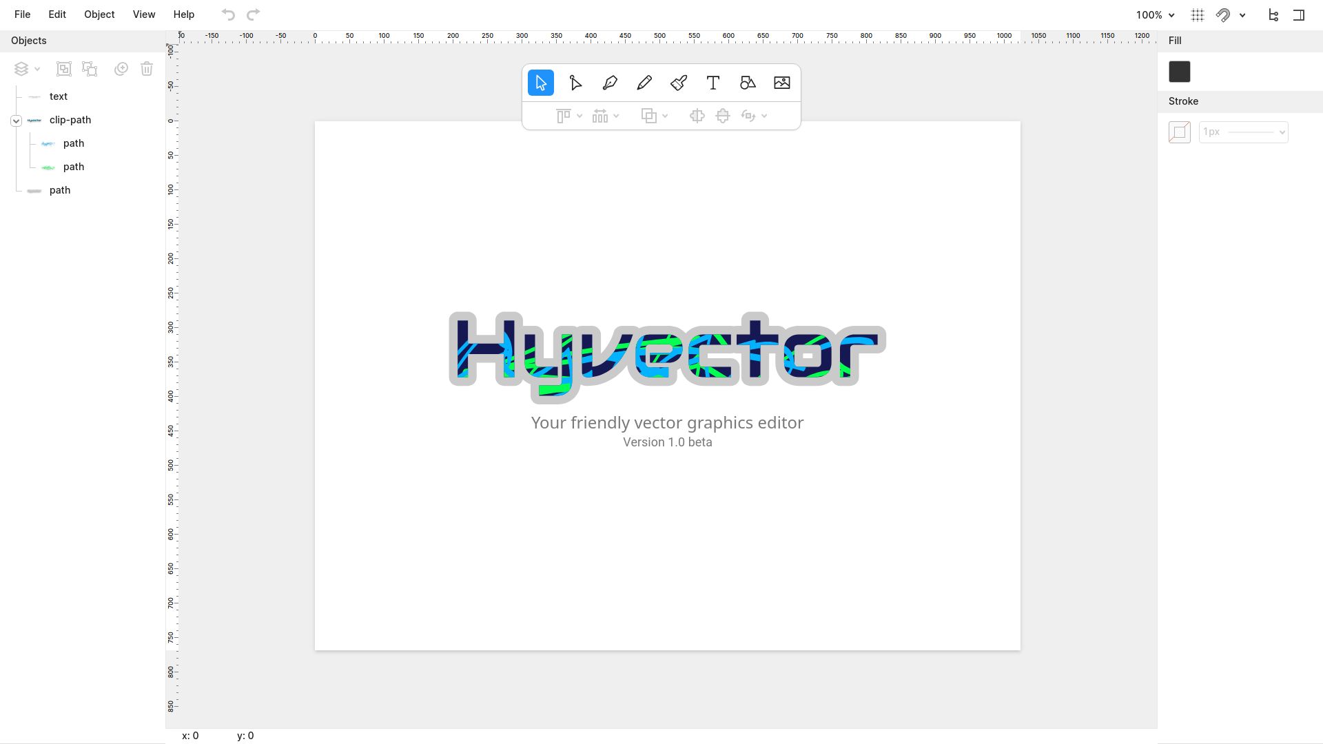 Screenshot of hyvector.com: Show HN: Hyvector – A fast and modern SVG editor
