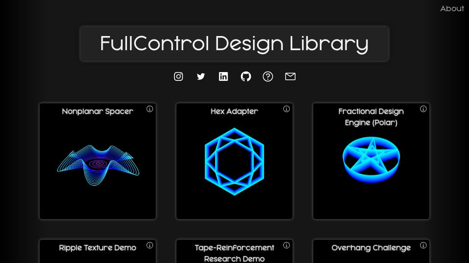 Screenshot of fullcontrol.xyz: Full Control.xyz Freeform Gcode