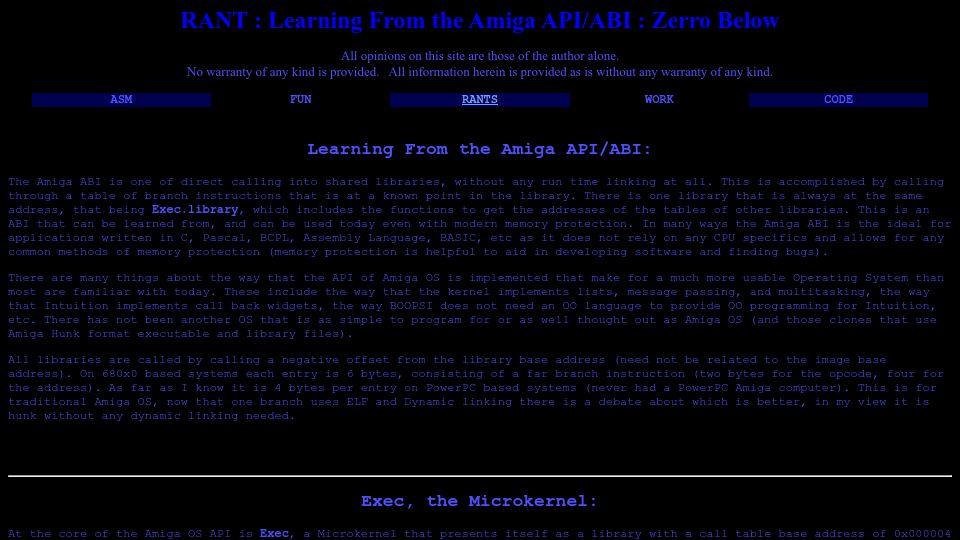 Screenshot of asm-basic-coder.neocities.org: Learning from the Amiga API/ABI
