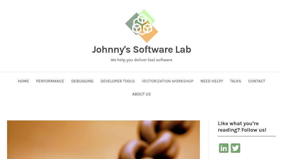 Screenshot of johnnysswlab.com: An optimizing compiler doesn't help much with long instruction dependencies