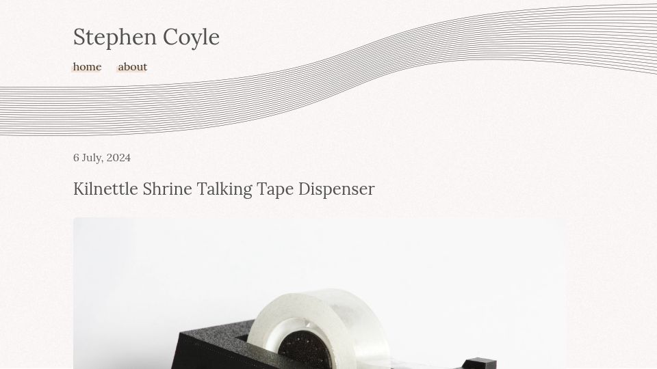 Screenshot of stephencoyle.net: Father Ted Kilnettle Shrine Tape Dispenser