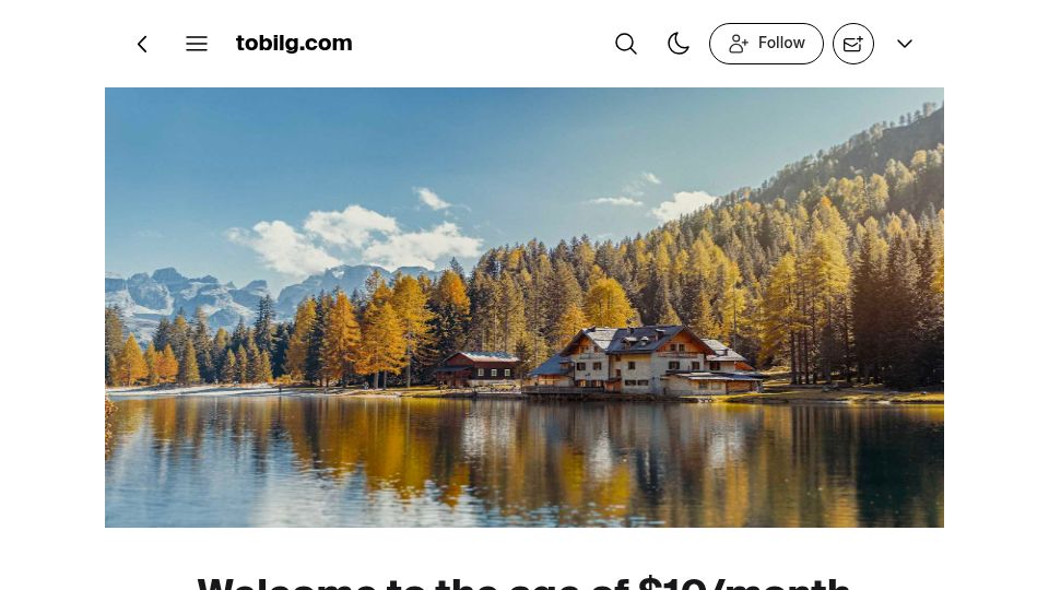 Screenshot of tobilg.com: Welcome to the age of $10/month Lakehouses