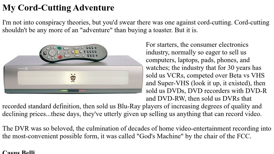 Screenshot of brander.ca: My Cord-Cutting Adventure (2020)