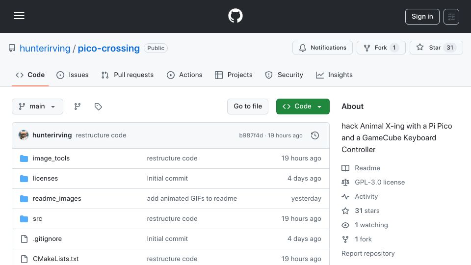 Screenshot of github.com: Show HN: Tool-Assisted Speedrunning the Boring Parts of Animal Crossing (GCN)