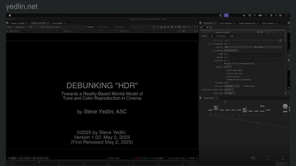 Screenshot of yedlin.net: Debunking HDR [video]
