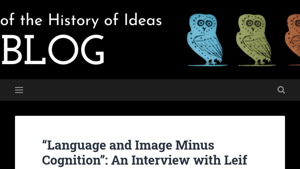 Screenshot of jhiblog.org: “Language and Image Minus Cognition”: An Interview with Leif Weatherby