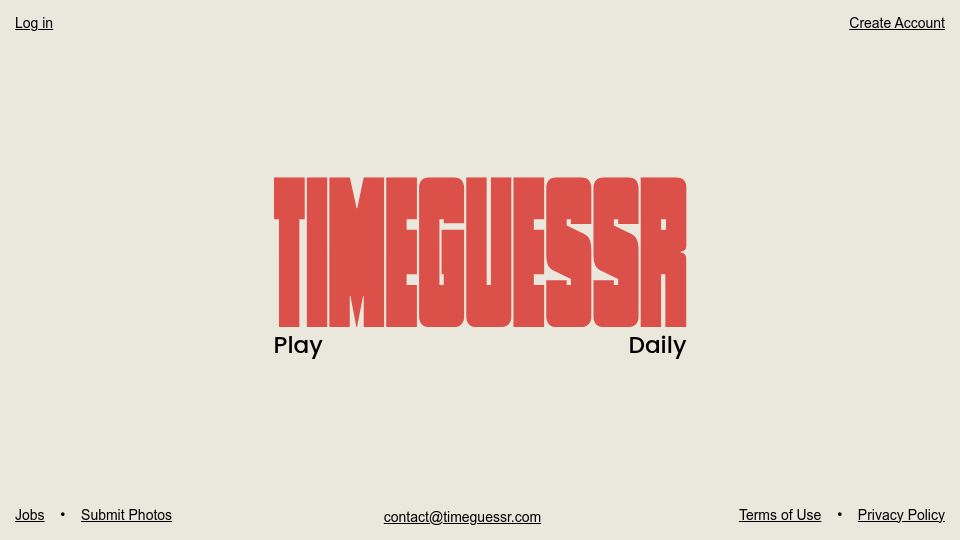 Screenshot of timeguessr.com: TimeGuessr