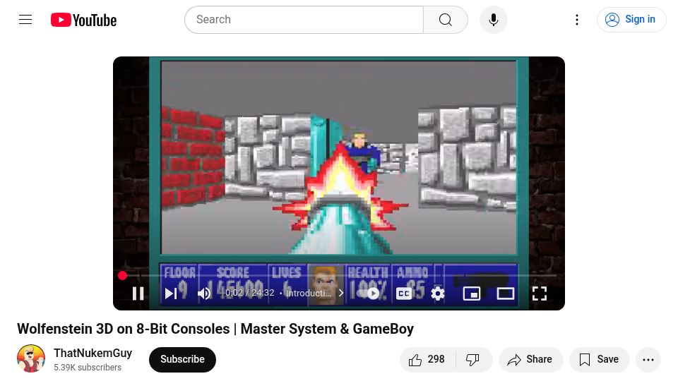Screenshot of youtube.com: Wolfenstein 3D on 8-Bit Consoles [video]