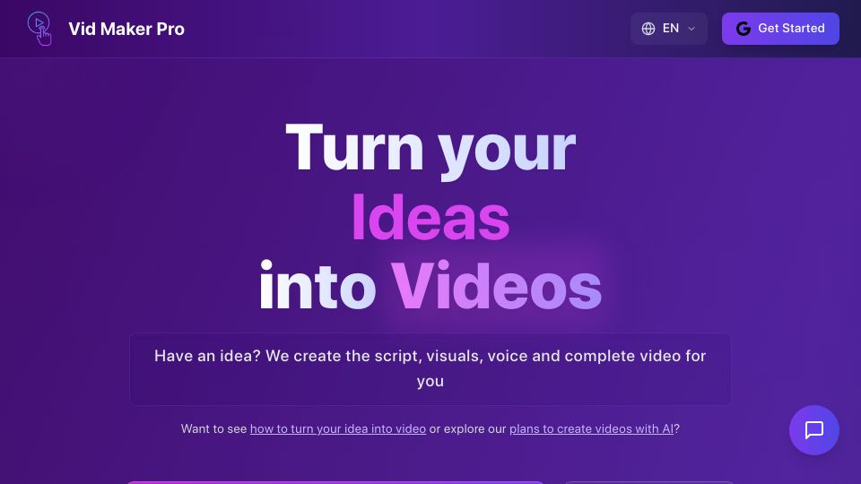 Screenshot of vidmakerpro.com: I used ChatGPT to learn programming from zero and built a video generation SaaS