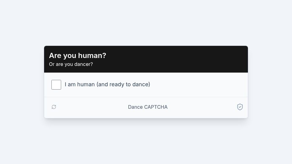 Screenshot of dance-captcha.vercel.app: Dance Captcha