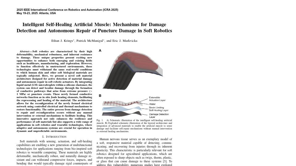 Screenshot of smr.unl.edu: Mechanisms for Detection and Repair of Puncture Damage in Soft Robotics [pdf]