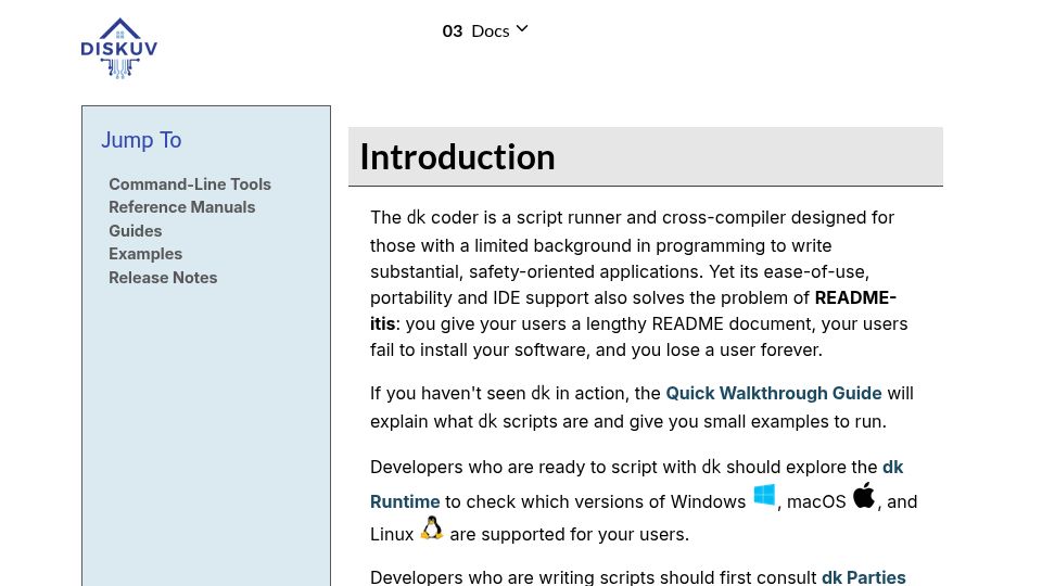 Screenshot of diskuv.com: Show HN: dk – A script runner and cross-compiler, written in OCaml