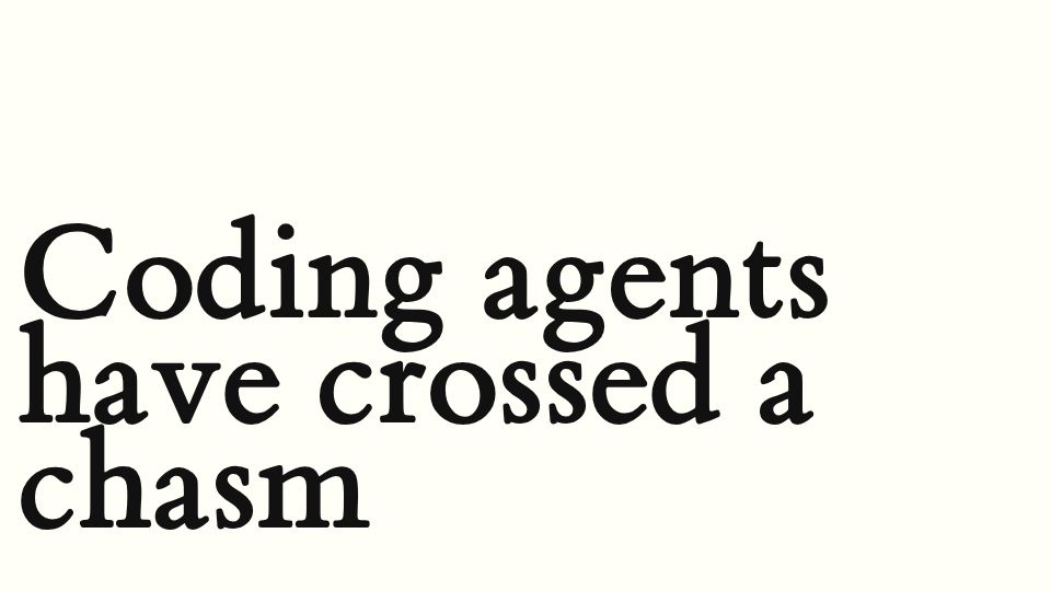 Screenshot of blog.singleton.io: Coding agents have crossed a chasm
