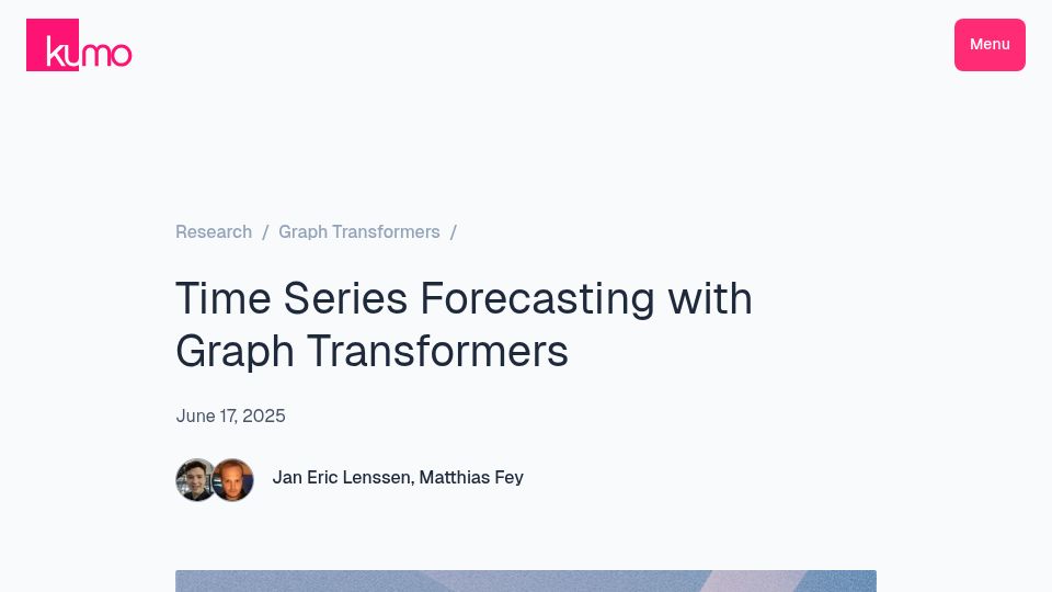 Screenshot of kumo.ai: Time Series Forecasting with Graph Transformers