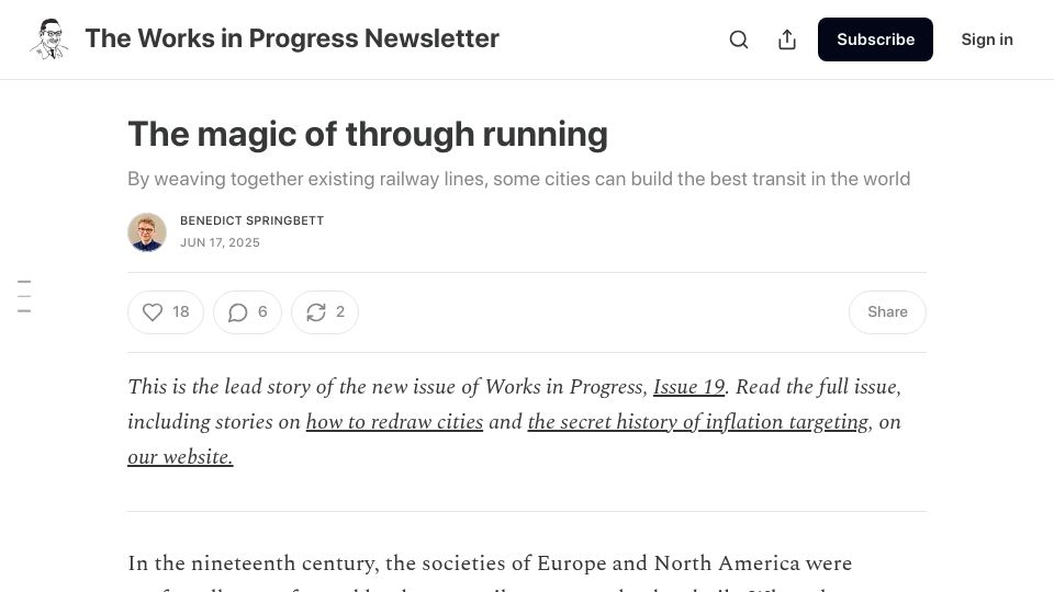 Screenshot of worksinprogress.news: The magic of through running