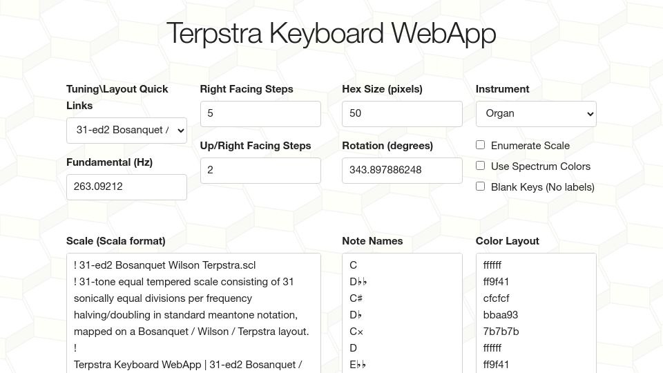 Screenshot of terpstrakeyboard.com: Terpstra Keyboard