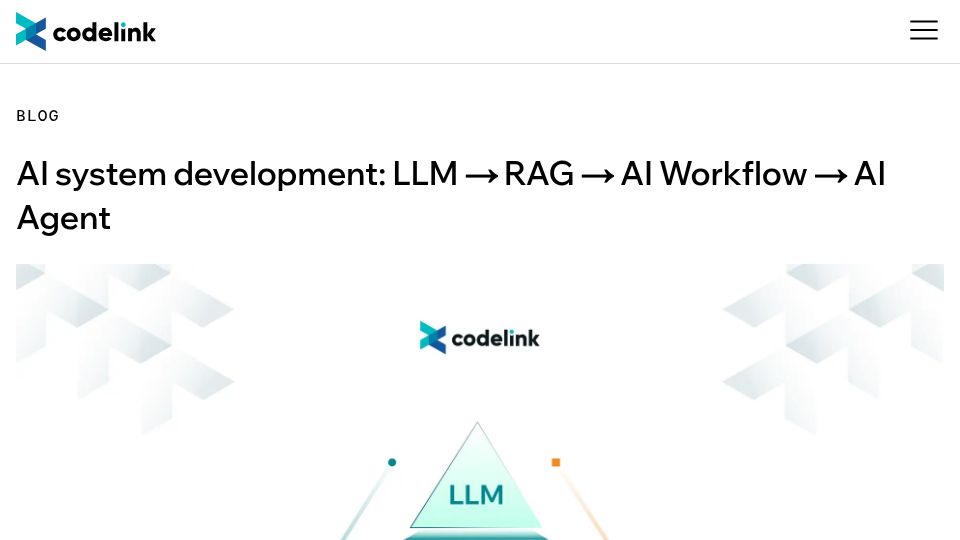 Screenshot of codelink.io: From LLM to AI Agent: What's the Real Journey Behind AI System Development?