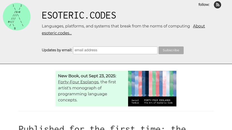 Screenshot of esoteric.codes: The Princeton INTERCAL Compiler's source code