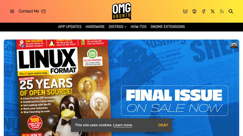 Screenshot of omgubuntu.co.uk: After 25 Years, Linux Format Magazine Is No More