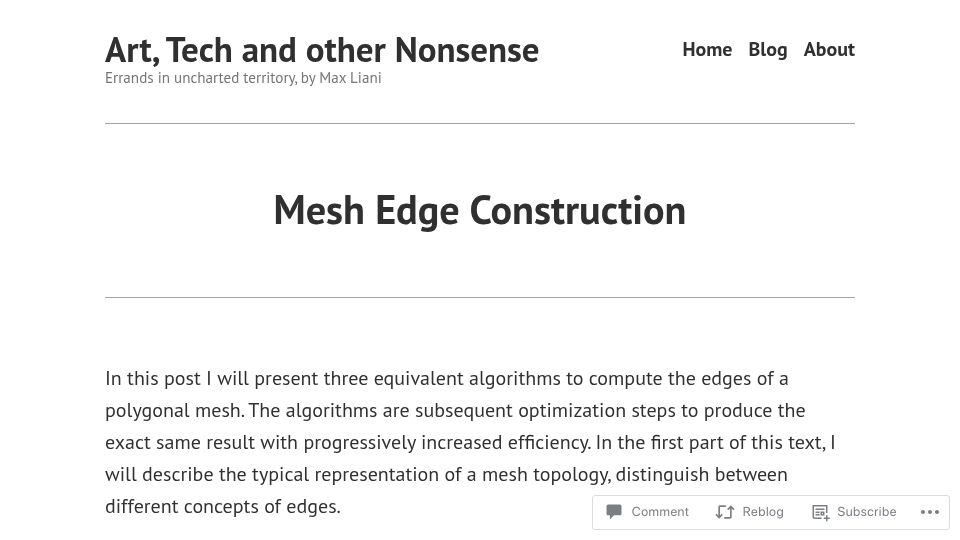 Screenshot of maxliani.wordpress.com: Mesh Edge Construction