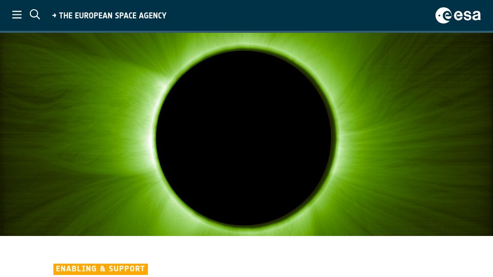 Screenshot of esa.int: Proba-3's first artificial solar eclipse