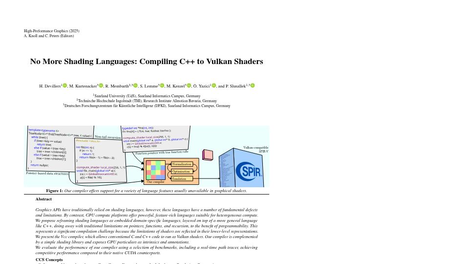 Screenshot of xol.io: No More Shading Languages: Compiling C++ to Vulkan Shaders [pdf]