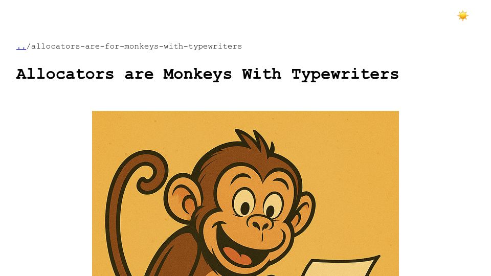 Screenshot of tgmatos.github.io: I was surprised by how simple an allocator is