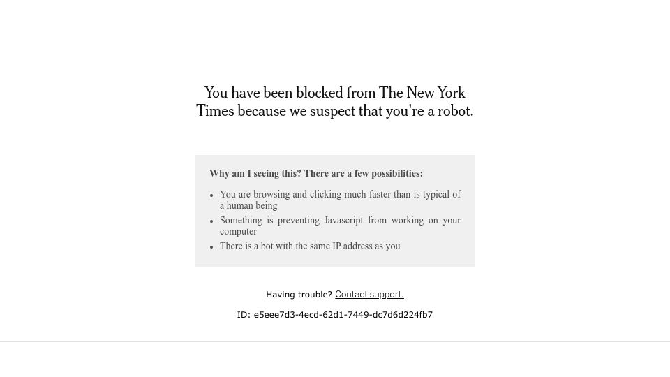 Screenshot of nytimes.com: When Humans Learned to Live Everywhere