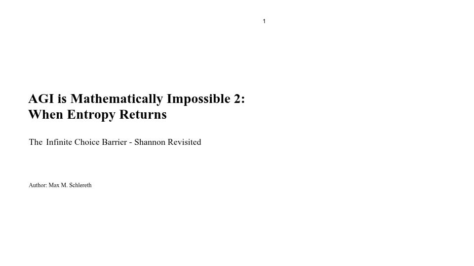 Screenshot of philarchive.org: AGI is Mathematically Impossible 2: When Entropy Returns