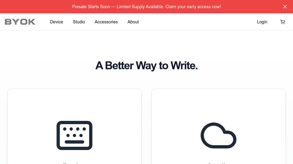 Screenshot of byok.io: BYOK – Bring Your Own Keyboard
