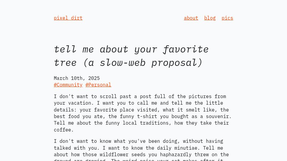 Screenshot of nannnsss.omg.lol: Tell me about your favorite tree (a slow-web proposal)