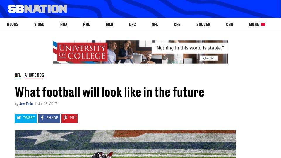Screenshot of sbnation.com: A Mysterious Website I Stumbled Upon