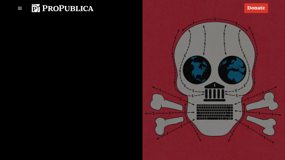 Screenshot of propublica.org: Foreign Scammers Use U.S. Banks to Fleece Americans