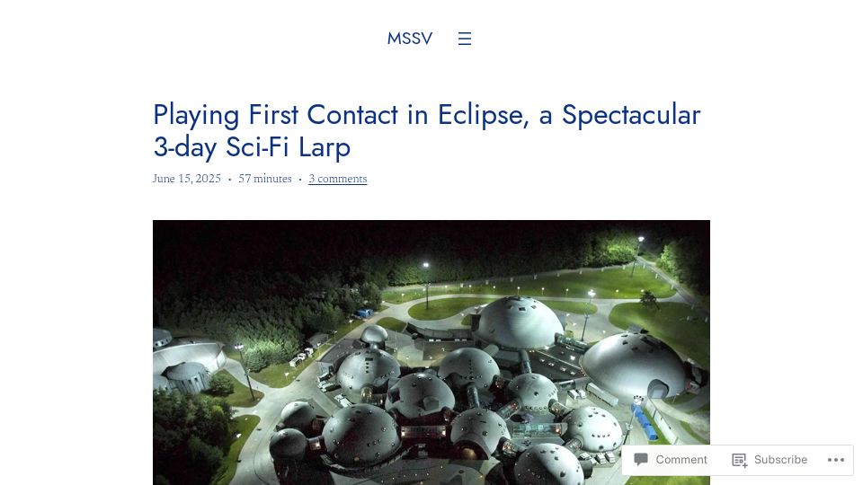 Screenshot of mssv.net: Playing First Contact in Eclipse, a 3-Day Sci-Fi Larp