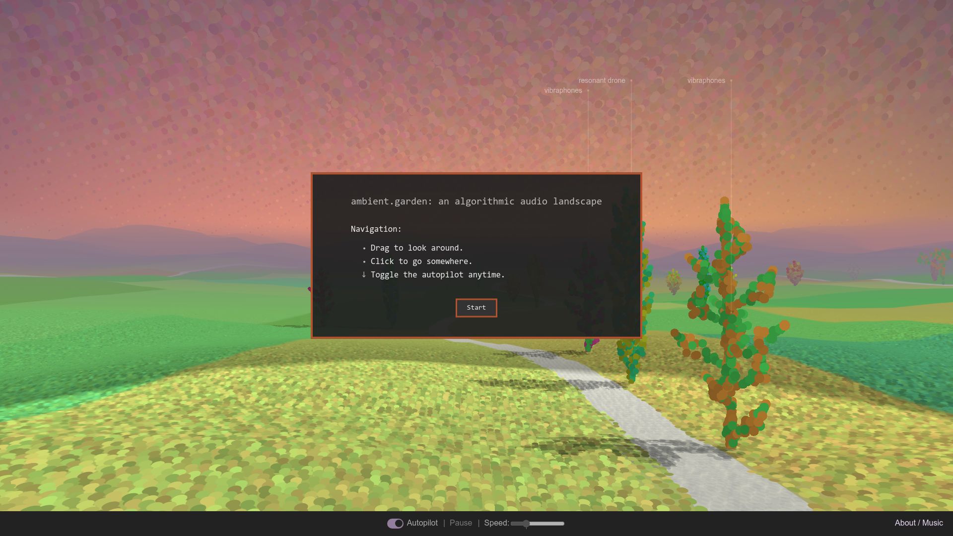 Screenshot of ambient.garden: Ambient Garden
